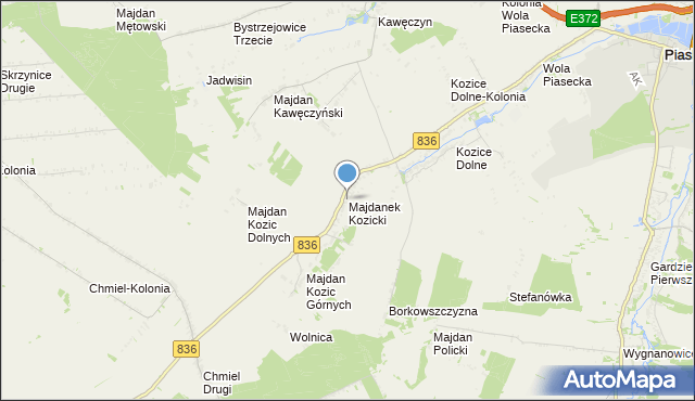 mapa Majdanek Kozicki, Majdanek Kozicki na mapie Targeo